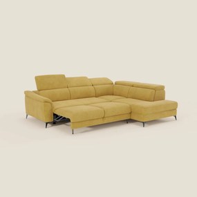 Arcos Divano angolare - piedini alti e poggiatesta reclinabili in microfibra impermeabile T11 giallo