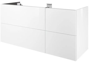 Mobile da bagno sotto lavabo SENSEA Neo bianco laccato lucido L 135 x H 64 x P 48 cm 4 cassetti, lavabo non incluso