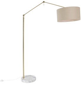 Lampada da terra oro con paralume marrone chiaro 50 cm orientabile - Editor