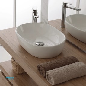 Lavabo D'Appoggio In Ceramica Bianco Lucido da 47,5 cm