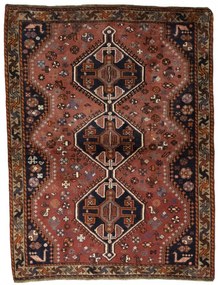 Shiraz Tappeto 160x120 Rosso (Iran) Annodato A Mano