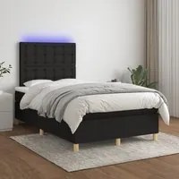 Letto a Molle con Materasso e LED Nero 120x200cm in Tessuto 3135743