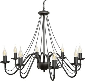 Lampadario a catena MALBO 8xE14/10W/230V nero