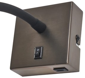 Lampada da parete moderna color canna di fucile con porta USB-C - Gosna