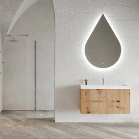Mobile sottolavabo e lavabo Portofino per vasca centrale rovere oro in mdf L 100 x H 50.5 x P 40 cm, 1 anta 2 cassetti