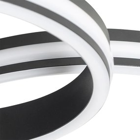 Plafoniera nera con LED dimmerabile a 3 livelli 4 luci - Navara