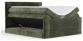Letto boxspring verde scuro con contenitore 180x200 cm Bergamo – Maison de Rêve