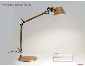 Artemide Tolomeo micro tavolo gold completa di base