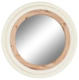 Specchio da parete Home ESPRIT Bianco Marrone Naturale Abete Mediterraneo 65 x 6 x 65 cm