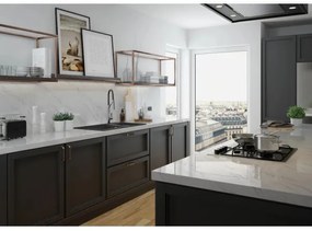 Deante BGB_B720 - Rubinetto per lavello con braccio flessible GERBERA nero/cromo