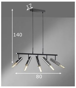 Fischer & Honsel 60369 - Lampadario su corda DEAN 5xE27/25W/230V