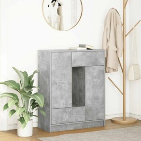 Credenza Con Cassetti E Ante Grigio Cemento 73x31x90 Cm /