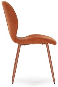 Sedie da pranzo in set color terracotta in imbottito 4 pz Ansu – Marckeric