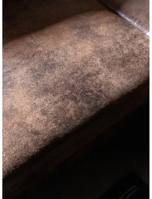 Divano letto angolare in similpelle marrone (angolo destro) Lofty Lilly - Miuform