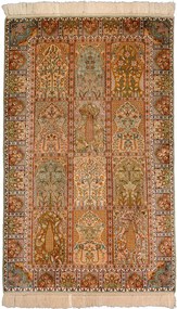 Cashmere Silk Tappeto 80x130 Beige (Indian) Annodato A Mano