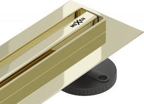 Mexen Flat 360° Slim scarico lineare rotante 130 cm, oro - 1541130