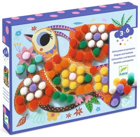 Gioco d'arte - collage di pompon - uccellini