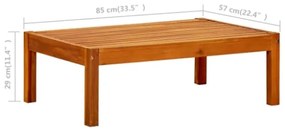 Tavolo da Giardino 85x57x29 cm in Legno Massello di Acacia