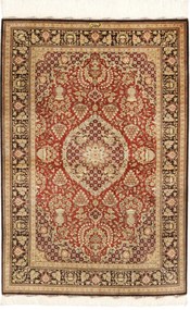 Ghom Tappeto 120x80 Rosso (Iran) Annodato A Mano