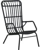 Sedia da Giardino in Polyrattan Nera 48581