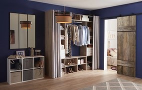Porta scorrevole Barn Ebano in acciaio marrone, L 86 x H 215 cm, con binario Retro Reversibile