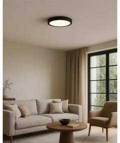 Plafoniera LED/18W/230V 3000/4000/6500K Ø 23 cm nera
