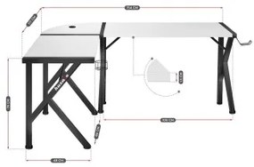 Scrivania Huzaro Hero 6.3 Bianco Nero Acciaio Fibra di carbonio 154 x 74 x 117 cm