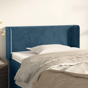 Testiera Ad Orecchio Blu Scuro 93x16x78/88 Cm İn Velluto /