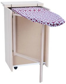 Mobile stiro asse scomparsa legno Rovere Sbiancato - 1 anta 2 cassetti