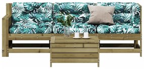 Set divani da giardino 4pz con cuscini legno impregnato di pino