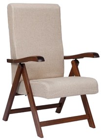 Poltrona MIAMI in faggio con imbottitura relax reclinabile 4 posizioni BEIGE