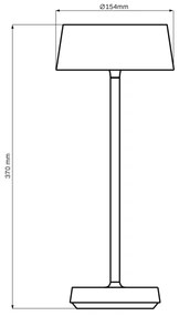 Lampada da tavolo LED dimmerabile CASABLANCA LED/3,4W/5V USB 3600 mAh IP44 nero