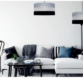 Lampadario a sospensione con supporto rigido HELEN 3xE27/15W/230V nero/grigio/cromo lucido