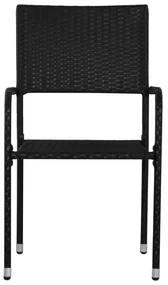 Set mobili da pranzo giardino 7 pz in polyrattan nero