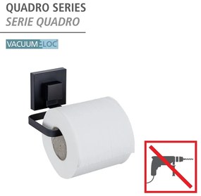 Porta carta igienica autoportante in acciaio inox nero Quadro - Wenko