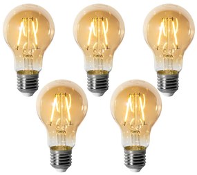 Set di 5 lampadine LED E27 dimmerabili A60 oro 3W 310 lm 2200K