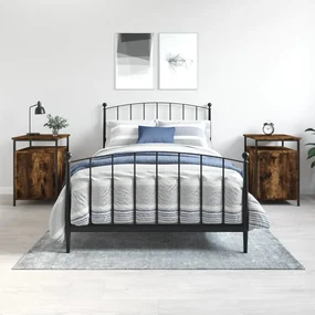 Comodini 2 pz rovere fumo 40x42x60 cm in legno multistrato