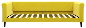 Divano letto con materasso giallo 100x200 cm in velluto