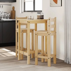 Set Da Bar 3 Pz İn Legno Massello Di Pino /