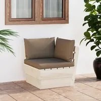 Divano Angolare da Giardino su Pallet e Cuscini Legno di Abete 3063356