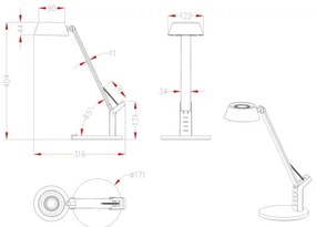 Globo 58422B - Lampada da tavolo LED dimmerabile URSINO LED/8W/230V