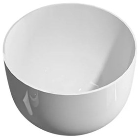 Lavabo da appoggio IDRO BRIC tondo piletta non inclusa in ceramica bianco piletta non inclusa