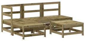 Set salotto da giardino 5 pz in legno impregnato di pino