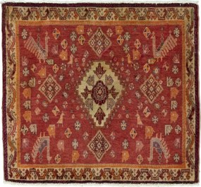 Shiraz Tappeto persiano 60 x 70 Rosso (Iran) Annodato A Mano