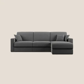 Best Divano letto angolare con penisola in tessuto smacchiabile QuickClean T08 antracite 278 cm Destro (mat. 140x197)
