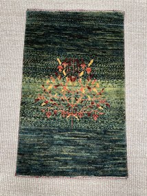 Loribaft Tappeto persiano 40x70 Verde (Iran) Annodato A Mano