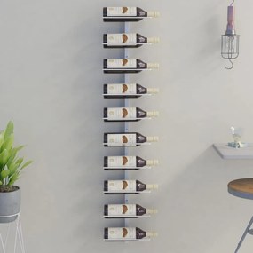 Portavini Da Parete Per 10 Bottiglie Bianco İn Metallo /
