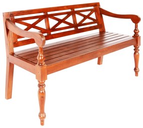 Panchina Batavia 136 Cm Legno Massello Di Mogano Marrone Scuro /