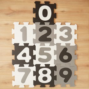 Bieco - Tappeto da gioco in schiuma con numeri - puzzle black & white - 10 pz