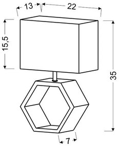 Lampada da tavolo VIDAL 1xE27/40W/230V grigio